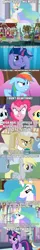 Size: 500x3087 | Tagged: safe, derpibooru import, derpy hooves, mayor mare, pinkie pie, princess celestia, rainbow dash, twilight sparkle, pegasus, pony, acting like kids, comic, disney, disney world, female, grounded, i just don't know what went wrong, mare, momlestia, weird