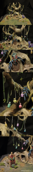 Size: 900x4664 | Tagged: artist:frozenpyro71, derpibooru import, diorama, model, photo, safe, zecora's hut