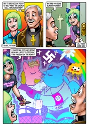 Size: 636x900 | Tagged: suggestive, artist:curtsibling, derpibooru import, oc, oc:pegaslut, human, breasts, church, crayon, crown of thorns, curtsibling strikes again, edgy, female, finn the human, fishnets, image, jpeg, kissing, male, nazi, pony hitler, pony jesus, priest, religion, sonic the hedgehog, sonic the hedgehog (series), sonichu, why sid why