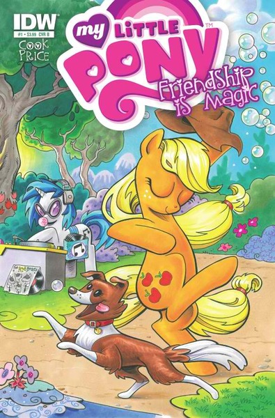 Size: 583x885 | Tagged: applejack, artist:andypriceart, comic, cover, derpibooru import, idw, idw advertisement, official, official art, official comic, safe, the hoof beats, vinyl scratch, winona