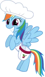 Size: 4707x8000 | Tagged: safe, artist:crusierpl, derpibooru import, rainbow dash, absurd resolution, chef, cute, dashabetes, flying, grin, happy, simple background, smiling, squee, transparent background, vector