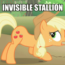 Size: 210x210 | Tagged: suggestive, derpibooru import, edit, edited screencap, screencap, applejack, earth pony, pony, animated, caption, female, image macro, implied sex, innuendo, invisible stallion, mare, out of context, solo, solo female, straight