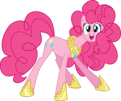 Size: 900x751 | Tagged: safe, artist:multiversecafe, derpibooru import, pinkie pie, earth pony, pony, alternate body style, element of laughter, older, simple background, solo, transparent background, vector