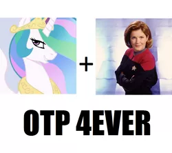 Size: 900x800 | Tagged: derpibooru import, exploitable meme, kathryn janeway, meta, otp, princess celestia, safe, sfdebris, star trek, star trek: voyager