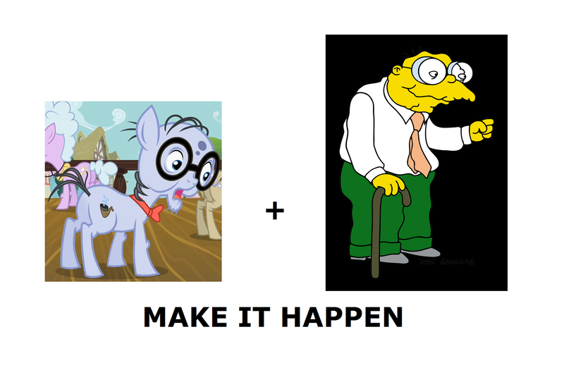 Size: 1760x1192 | Tagged: chelsea porcelain, derpibooru import, exploitable meme, geri, hans moleman, make it happen, meta, mr. waddle, safe, the simpsons