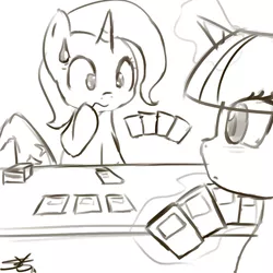 Size: 900x900 | Tagged: artist:speccysy, card games, derpibooru import, safe, trixie, twilight sparkle