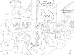 Size: 1600x1200 | Tagged: artist:stupjam, book, book fort, bookhorse, book town, clones, crossover, derpibooru import, monochrome, multeity, safe, sniper, sparkle sparkle sparkle, team fortress 2, that pony sure does love books, twilight sniper, twilight sparkle