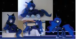 Size: 1932x1008 | Tagged: artist:epicrainbowcrafts, beanie (plushie), derpibooru import, irl, photo, plushie, princess luna, safe, solo