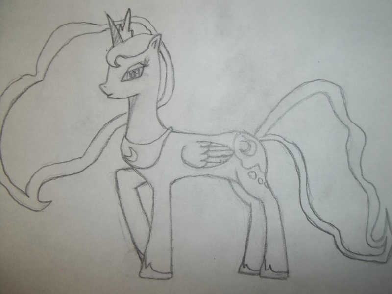 Size: 4288x3216 | Tagged: artist:mg1210, derpibooru import, monochrome, pencil drawing, princess luna, safe, solo, traditional art