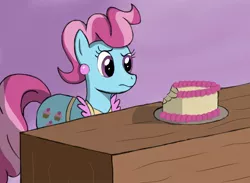 Size: 1920x1408 | Tagged: safe, artist:werdkcub, derpibooru import, cup cake, earth pony, pony, bite mark, cake, female, food, mare, solo