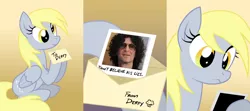 Size: 1600x711 | Tagged: safe, derpibooru import, edit, derpy hooves, pegasus, pony, comic, exploitable meme, female, howard stern, mare, memento