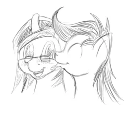 Size: 800x800 | Tagged: safe, artist:omnifob, derpibooru import, oc, unofficial characters only, earth pony, pony, unicorn, glasses, kissing, oc x oc, shipping