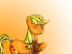 Size: 1200x900 | Tagged: applejack, artist:lahiur, crying, derpibooru import, sad, safe