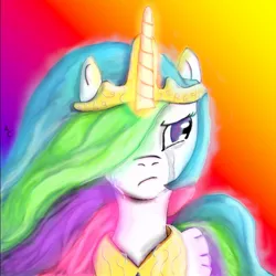 Size: 901x900 | Tagged: artist:lahiur, crying, derpibooru import, princess celestia, sad, safe