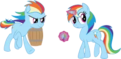 Size: 7316x3562 | Tagged: safe, artist:justablankflank, derpibooru import, rainbow dash, earth pony, pony, unicorn, alternate cutie mark, alternate universe, magic, race swap, simple background, transparent background, vector