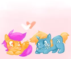 Size: 900x750 | Tagged: artist:marie-ah, derpibooru import, female, male, safe, scootaloo, scootasnips, shipping, snips, straight