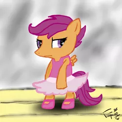 Size: 2300x2300 | Tagged: safe, artist:wonder-waffle, derpibooru import, scootaloo, pony, ballerina, female, high res, solo