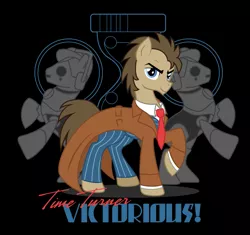 Size: 825x776 | Tagged: artist:hezaa, cyberman, cyborg, derpibooru import, doctor whooves, ponified, safe, time turner