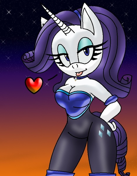 Size: 598x768 | Tagged: anthro, artist:odiz, derpibooru import, rarity, safe, sonicified, sonic the hedgehog (series), source needed, style emulation, trace, useless source url