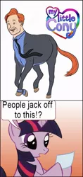 Size: 413x876 | Tagged: suggestive, derpibooru import, twilight sparkle, clopping meme, conan o'brien, exploitable meme, g3, implied masturbation, meme