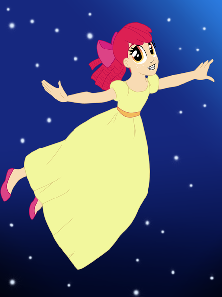 Size: 3000x4000 | Tagged: apple bloom, artist:the-epicteer, derpibooru import, disney, humanized, parody, peter pan, safe, wendy darling