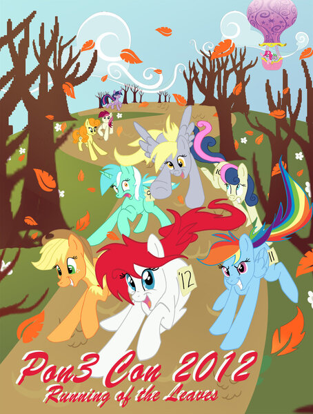 Size: 900x1190 | Tagged: safe, artist:cluttercluster, derpibooru import, bon bon, carrot top, derpy hooves, golden harvest, lyra heartstrings, pinkie pie, roseluck, spike, sweetie drops, twilight sparkle, pegasus, pony, big red, female, mare, poster