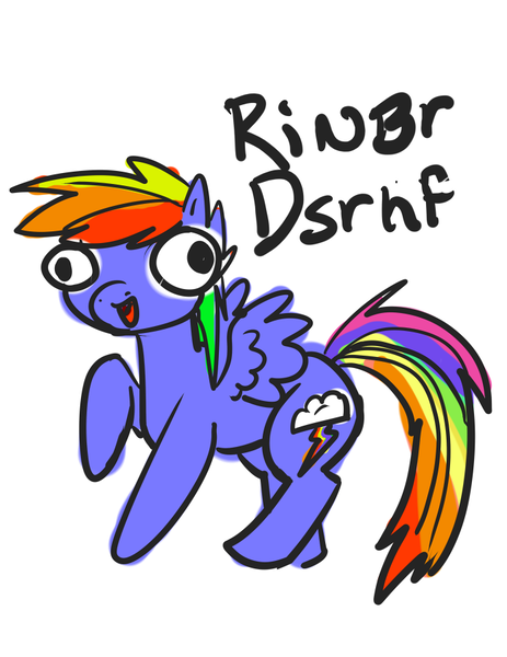 Size: 695x900 | Tagged: safe, artist:aphexangel, derpibooru import, rainbow dash, derp, solo