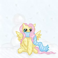 Size: 900x900 | Tagged: clothes, derpibooru import, fluffy pony, fluffy pony original art, fluffyshy, fluttershy, safe, scarf