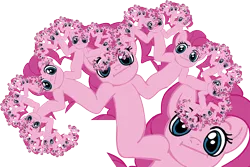 Size: 1200x800 | Tagged: safe, derpibooru import, pinkie pie, earth pony, pony, :i, cyriak, female, fractal, looking at you, mare, not salmon, shrug, shrugpony, simple background, this isn't even my final form, transparent background, trypophobia, wat, what has magic done, what has science done, xk-class end-of-the-world scenario