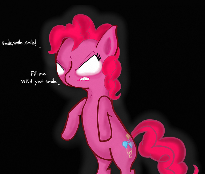 Size: 845x719 | Tagged: artist:extradan, artist:extrart, derpibooru import, glowing eyes, grimdark, pinkie pie