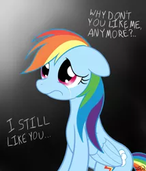 Size: 1371x1600 | Tagged: artist:zirbronium, crying, dead source, derpibooru import, frown, rainbow dash, rejection, sad, safe, solo