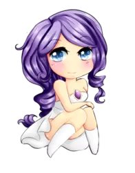 Size: 344x439 | Tagged: artist:puddingfire, chibi, clothes, derpibooru import, dress, female, human, humanized, rarity, safe, simple background, solo, transparent background