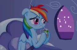 Size: 6953x4500 | Tagged: absurd resolution, artist:justablankflank, bed mane, derpibooru import, drinking, rainbow dash, safe, soda can, straw, tired