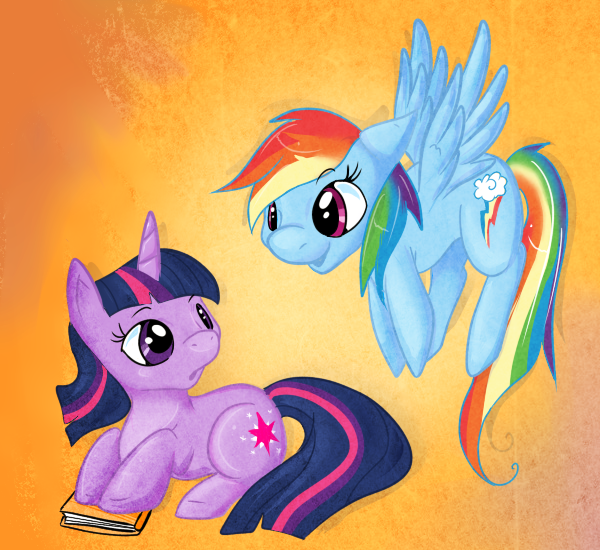 Size: 600x550 | Tagged: safe, artist:lustrous-dreams, derpibooru import, rainbow dash, twilight sparkle, book, shipping, twidash