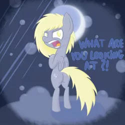 Size: 1000x1000 | Tagged: safe, artist:w300, derpibooru import, derpy hooves, oc, oc:jerky hooves, pegasus, pony, female, mare, plot