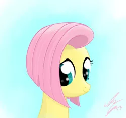 Size: 800x750 | Tagged: alternate hairstyle, artist:sameasusual, bust, cute, derpibooru import, fluttershy, haircut, portrait, safe, shyabetes, signature, solo