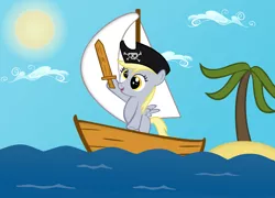 Size: 2812x2028 | Tagged: artist:theirishbronyx, blank flank, derpibooru import, derpy hooves, filly, high res, pirate, pirate derpy, safe