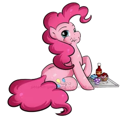 Size: 744x700 | Tagged: artist:secret-pony, cupcake, derpibooru import, food, hot sauce, pinkie pie, safe, solo