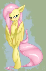 Size: 504x773 | Tagged: safe, artist:sharpy, derpibooru import, fluttershy, pegasus, pony, adorasexy, bedroom eyes, bipedal, blushing, cute, female, sexy, shyabetes, solo, stupid sexy fluttershy