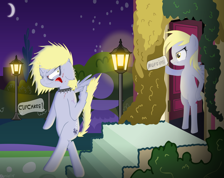 Size: 7320x5824 | Tagged: safe, artist:extradan, artist:extrart, derpibooru import, derpy hooves, oc, oc:jerky hooves, pegasus, pony, absurd resolution, female, mare