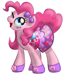 Size: 328x359 | Tagged: artist:itachifangirl4life, bow, clothes, derpibooru import, pinkie pie, pretty, saddle, safe, shoes, skirt