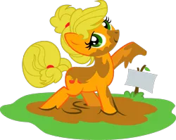 Size: 1102x879 | Tagged: alternate hairstyle, applejack, artist:kennyklent, derpibooru import, mud, safe