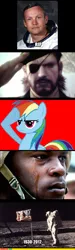 Size: 450x1500 | Tagged: safe, derpibooru import, rainbow dash, human, pony, snake, astronaut, big boss, crying, harsher in hindsight, irl, konami, manly tears, metal gear, naked snake, neil armstrong, photo, rainbow dash salutes, rest in peace, salute, soldier