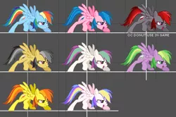 Size: 569x378 | Tagged: alternate costumes, blossomforth, daring do, derpibooru import, fighting is magic, firefly, g1, g1 to g4, generation leap, holly dash, palette swap, rainbow dash, safe, spike, spitfire, wip