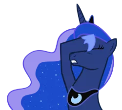 Size: 6000x5412 | Tagged: safe, artist:3luk, derpibooru import, princess luna, pony, absurd resolution, facehoof, simple background, solo, transparent background, vector