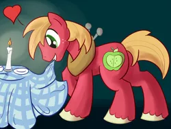 Size: 1000x750 | Tagged: safe, artist:whatsapokemon, derpibooru import, big macintosh, earth pony, pony, cargo ship, crack shipping, heart, male, shipping, solo, stallion, tablemac