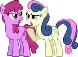 Size: 5000x3657 | Tagged: absurd resolution, artist:draikjack, berry punch, berryshine, bon bon, bon bon is not amused, derpibooru import, duo, duo female, female, safe, simple background, sweetie drops, transparent background, vector