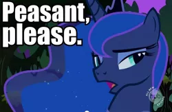 Size: 536x350 | Tagged: bitch please, bust, caption, derpibooru import, edit, edited screencap, hub logo, image macro, luna eclipsed, nightmare night, plebeian, plebs, princess luna, reaction image, safe, screencap, solo