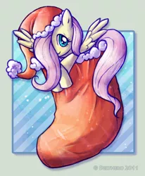 Size: 660x800 | Tagged: artist:delthero, christmas, derpibooru import, fluttershy, safe, solo