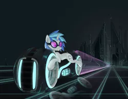 Size: 3300x2550 | Tagged: artist:seyrii, crossover, derpibooru import, high res, lightcycle, safe, tron, tron legacy, vinyl scratch